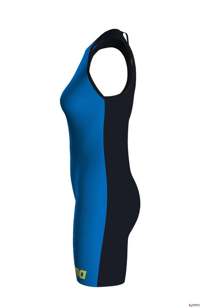 W Pwskin Carbon Speedsuit Rear Zip fast-blue-grey
