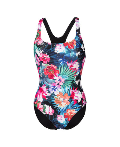 W Flower Swimsuit Control Pro Back black-multi