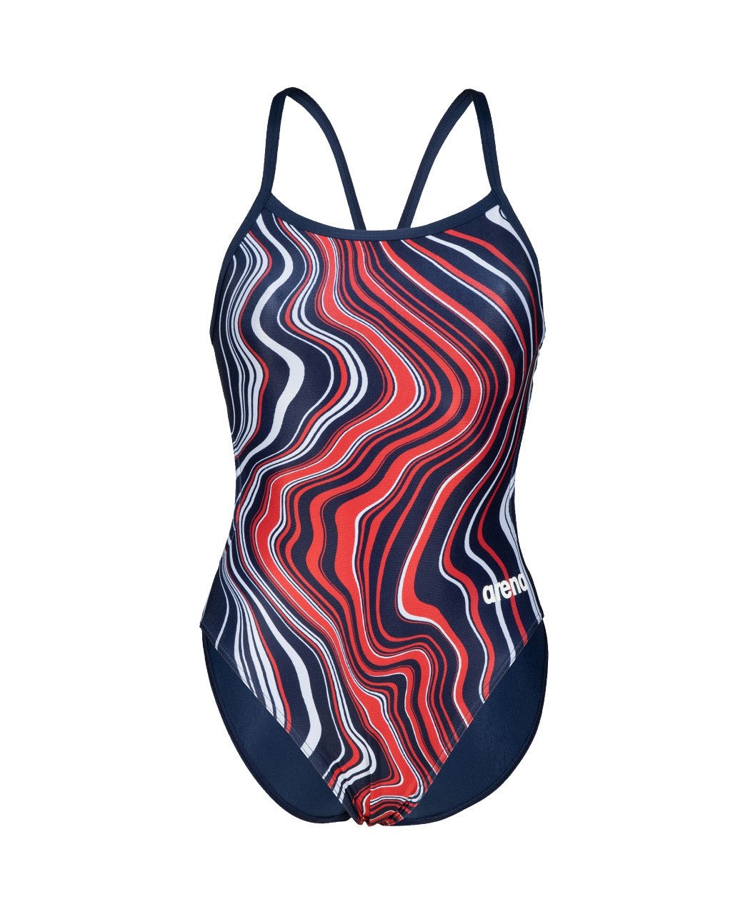 W Swimsuit Challenge Back Marbled navy-redmulti