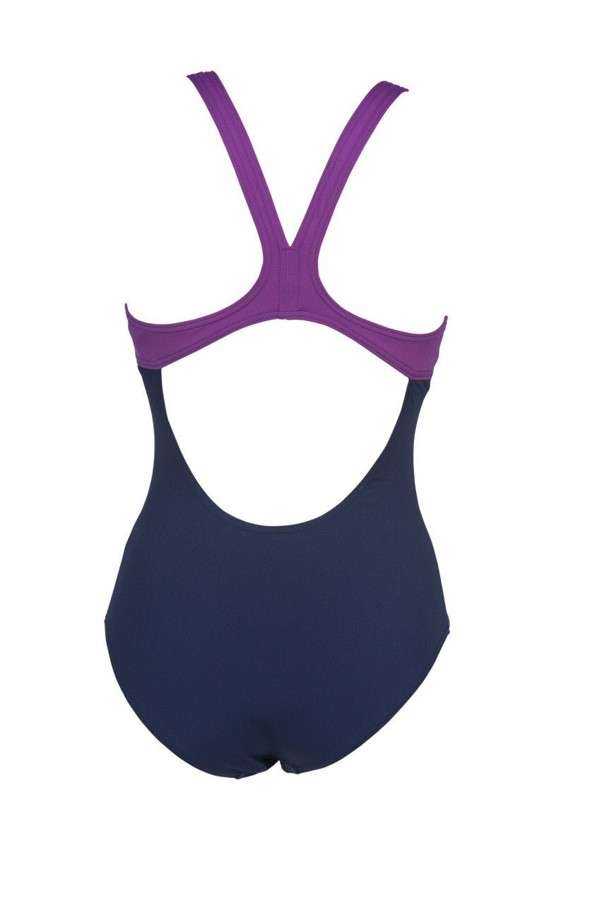 W Optical Waves Swim Pro Back One Piece navy-provenza