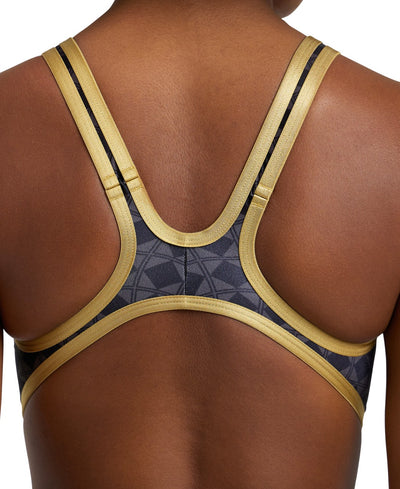 W 50Th Swimsuit Tech One Back black-multi-gold