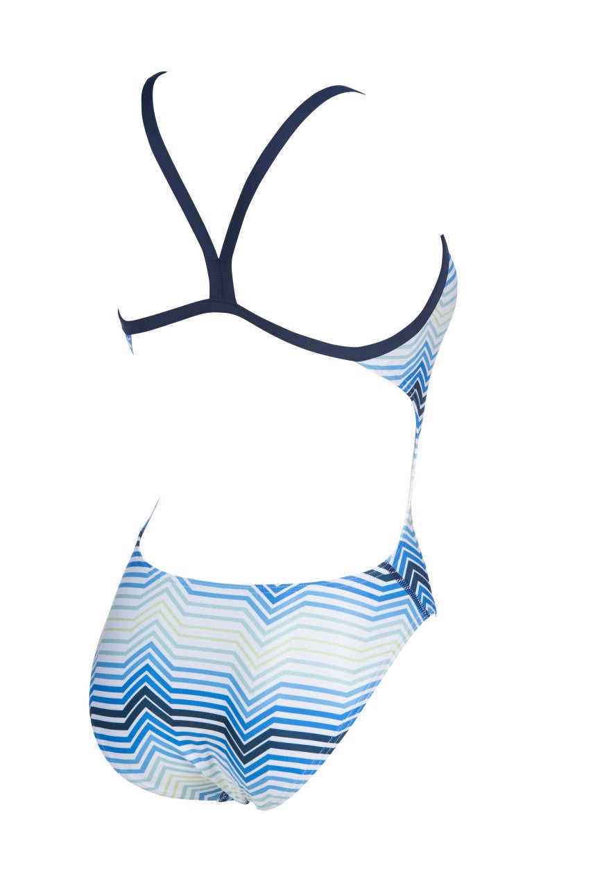 W Stripes Challenge Back One Piece navy-multi