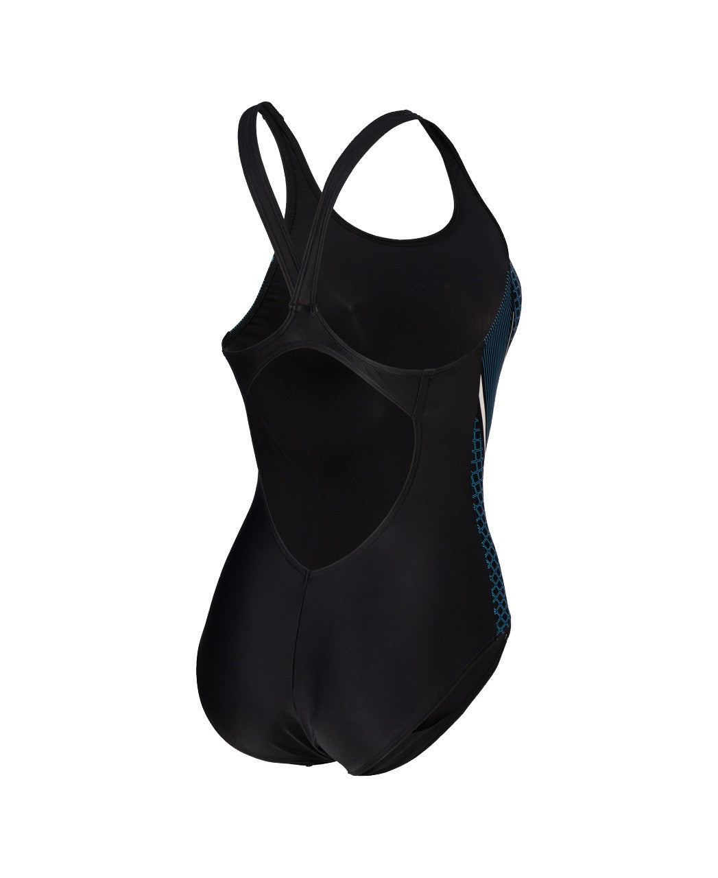 W Modular Swimsuit V Back black-turquoise