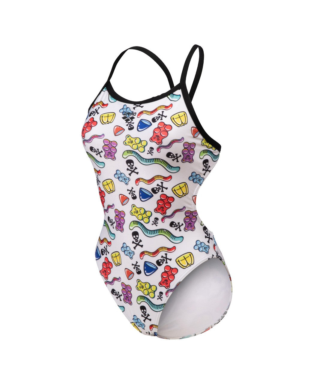 W Crazy Gummy Swimsuit Challenge Back black/white-mult