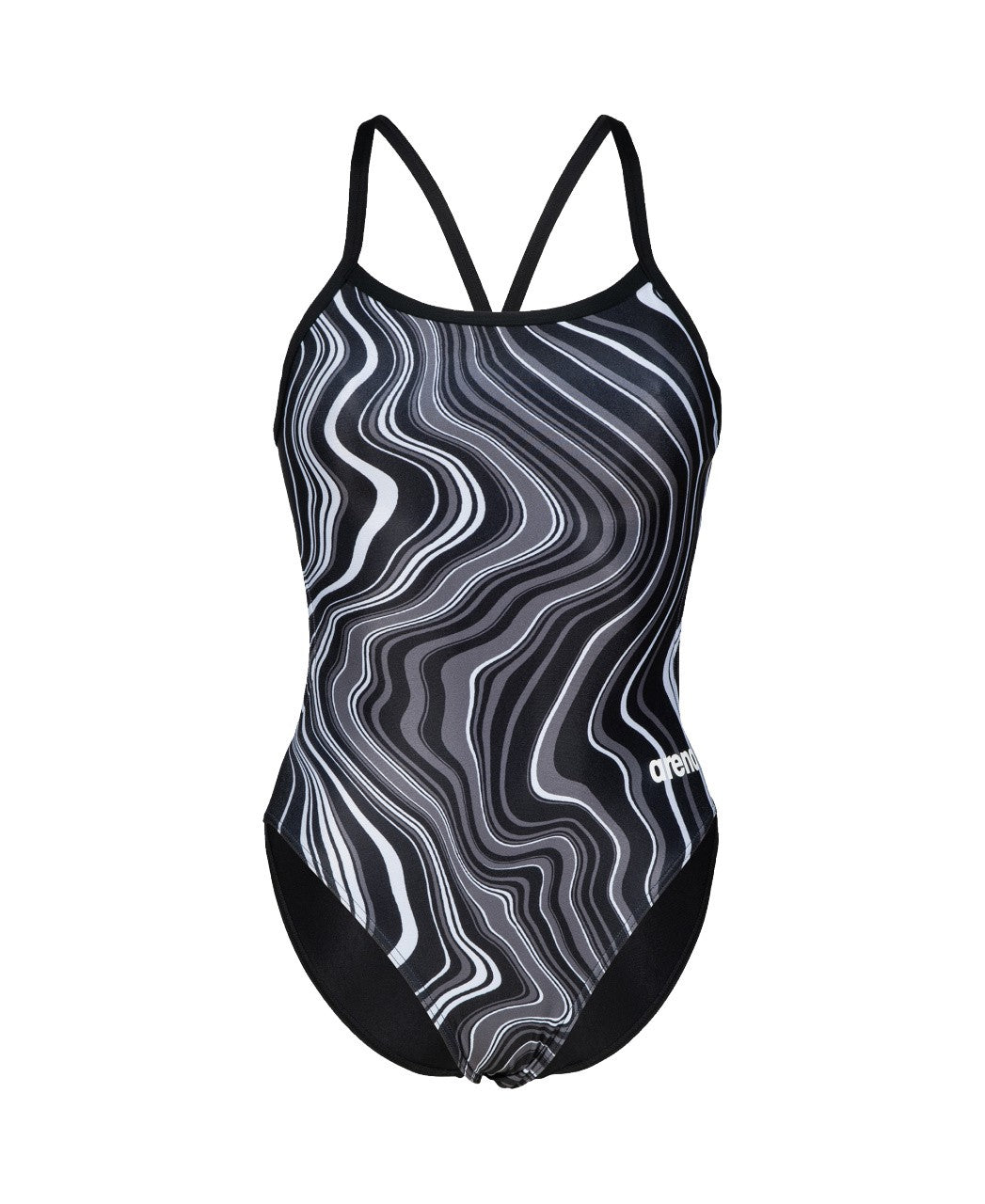 W Swimsuit Challenge Back Marbled black-blackmulti