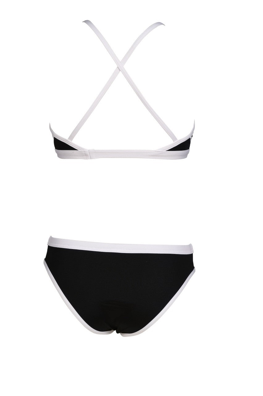 W Icons Bikini Cross Back Solid black-white