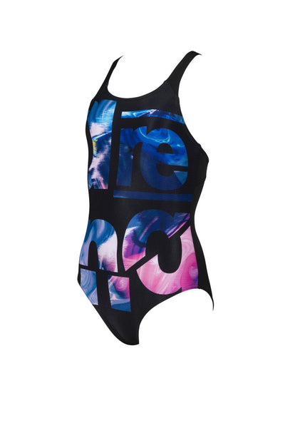 G Distorted Image Jr Swim Pro One Piece L black-multi