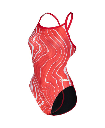 W Swimsuit Challenge Back Marbled red-redmulti