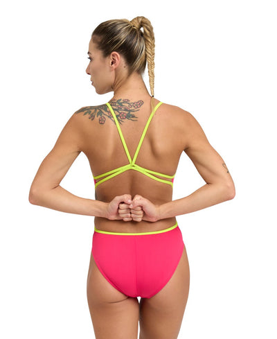 W Swimsuit Lace Back Solid freak-rose/soft-green