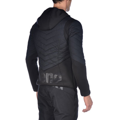 M Hooded FZ Half-Quilted Jacket black