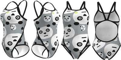 W Crazy Panda Swimsuit Super Fly Back black/white-mult