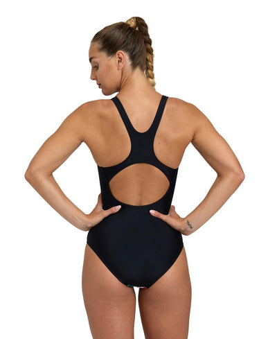 W Flower Swimsuit Control Pro Back black-multi