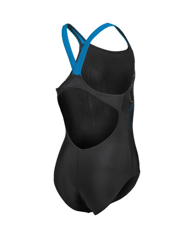 G Swimsuit V Back Graphic black-turquoise