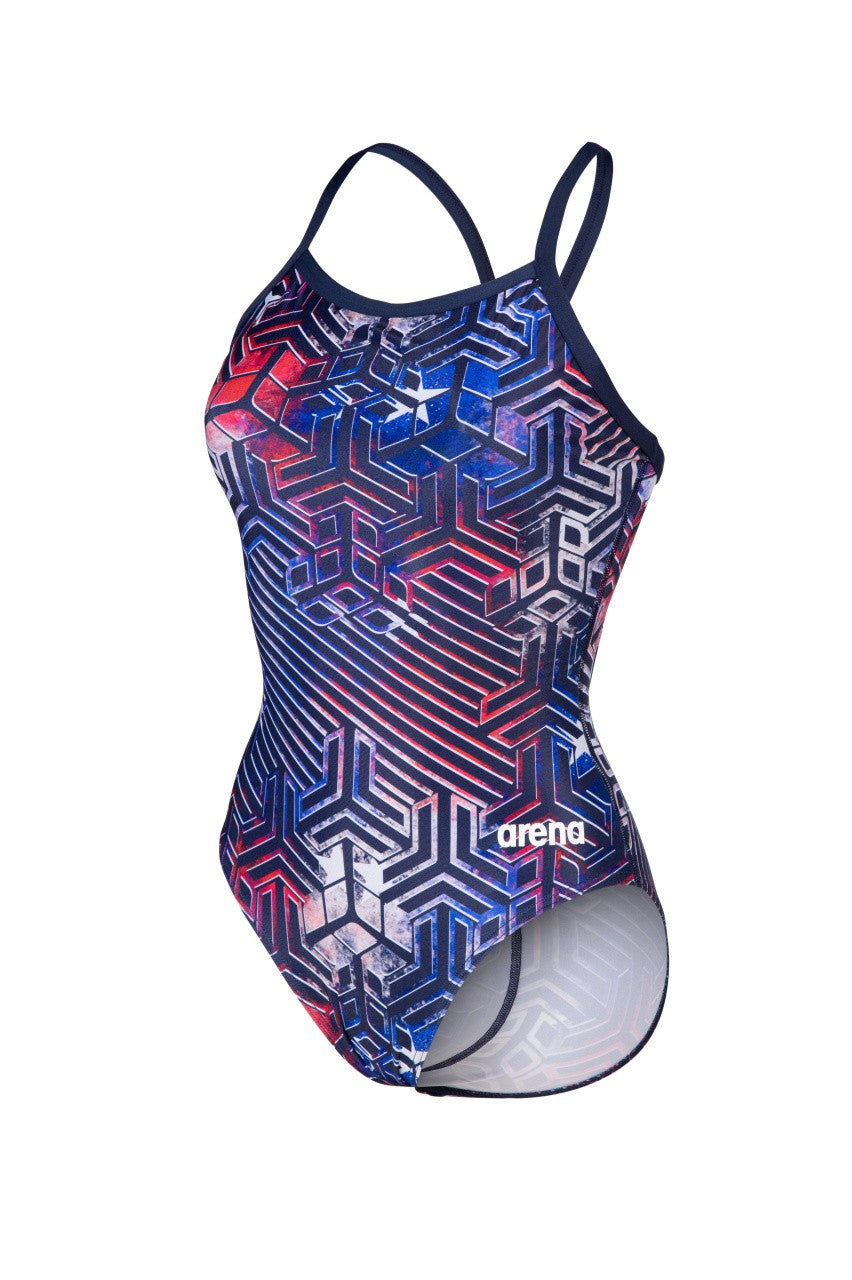 W Kikko Pro Swimsuit Lightdrop Back usflag