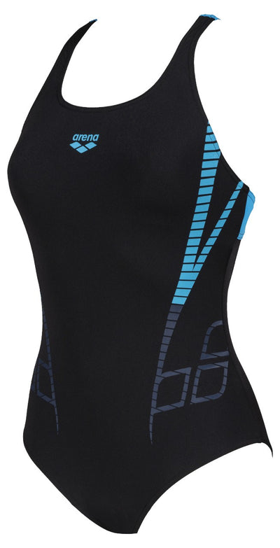 W Shiner Swim Pro Back One Piece B black-turquoise