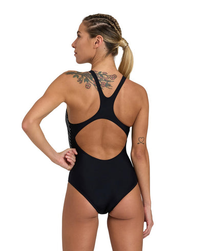 W Branch Swimsuit Swim Pro Back black-white