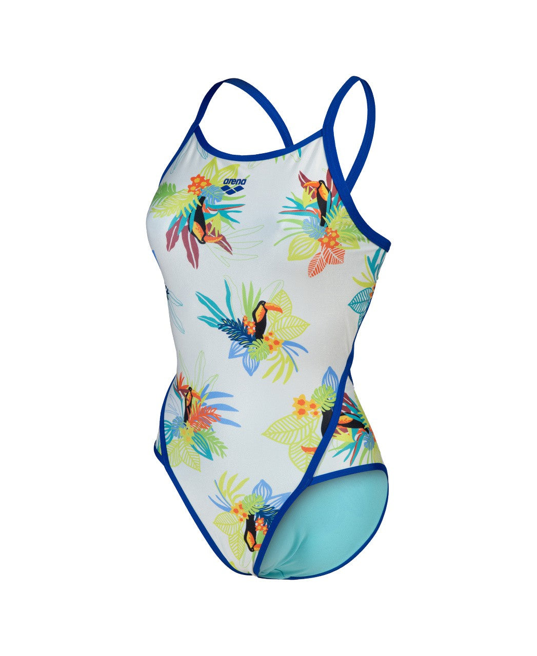 W Toucan Swimsuit Super Fly Back neonblue-whitemulti