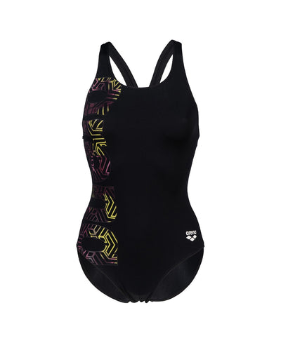 W Kikko Pro Swimsuit V Back Graphic black-white