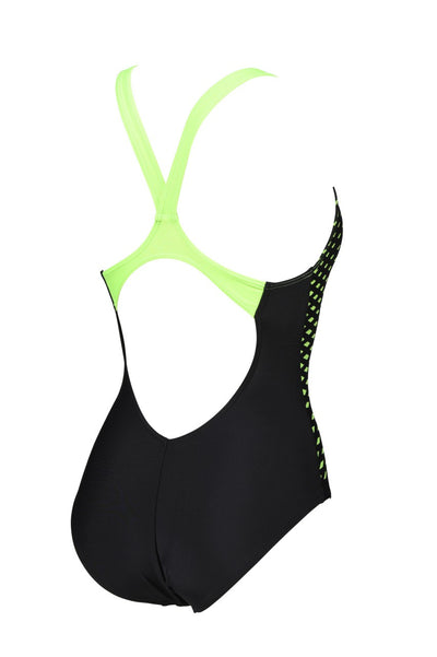 W Sparks V Back One Piece black-soft-green