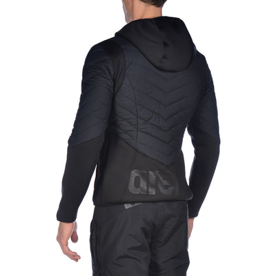 M Hooded FZ Half-Quilted Jacket black