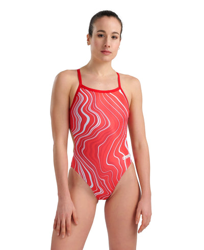 W Swimsuit Challenge Back Marbled red-redmulti