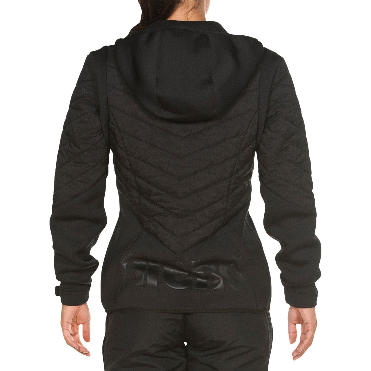 M Hooded FZ Half-Quilted Jacket black