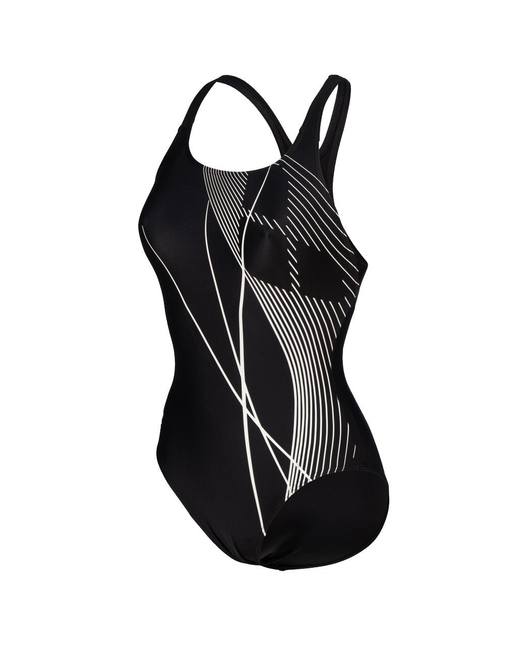 W Branch Swimsuit Swim Pro Back black-white