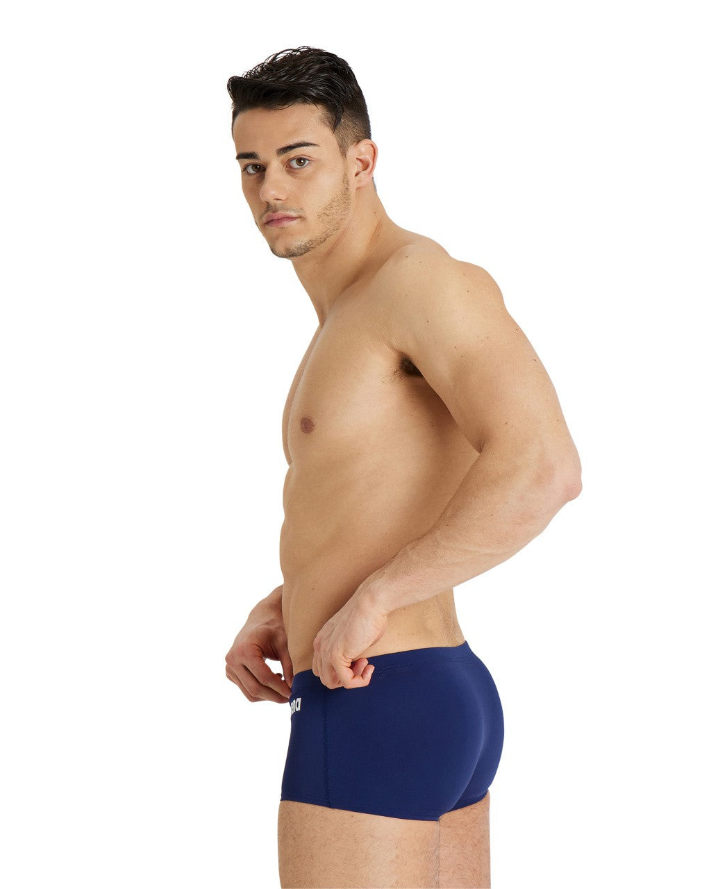 M Team Swim Low Waist Short Solid navy-white