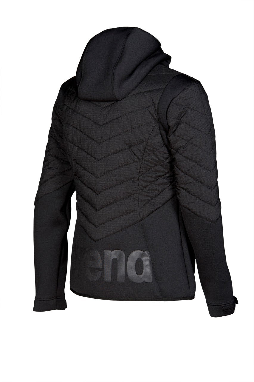 M Hooded FZ Half-Quilted Jacket black