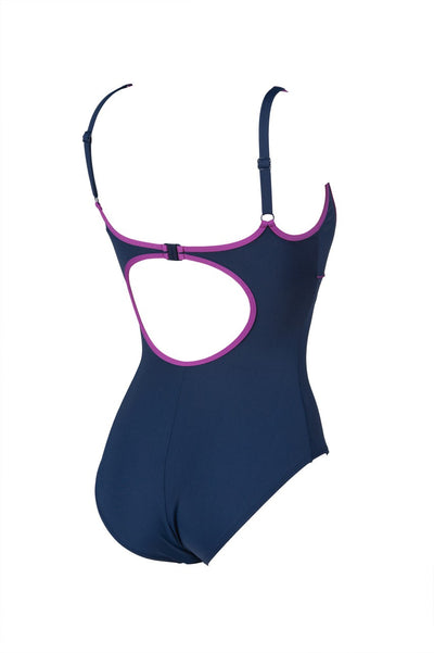 W Tania Clip Back One Piece navy-provenza