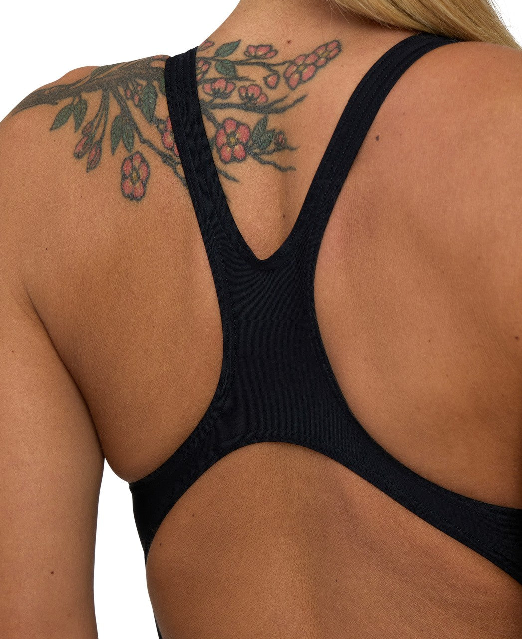 W Branch Swimsuit Swim Pro Back black-white