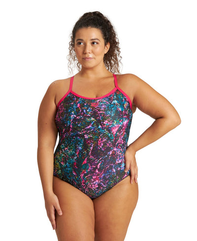 W Mountains Light Drop One Piece Plus freak-rose