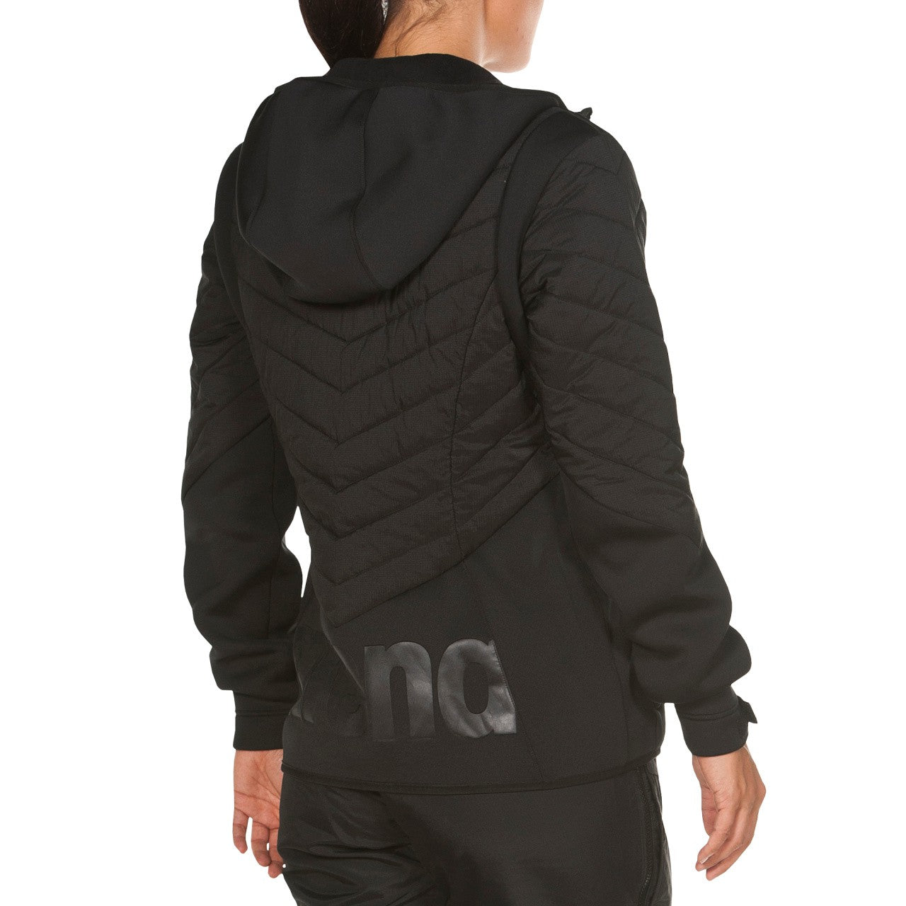 M Hooded FZ Half-Quilted Jacket black