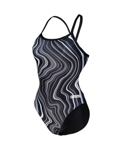 W Swimsuit Challenge Back Marbled black-blackmulti