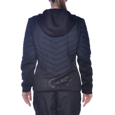 M Hooded FZ Half-Quilted Jacket black