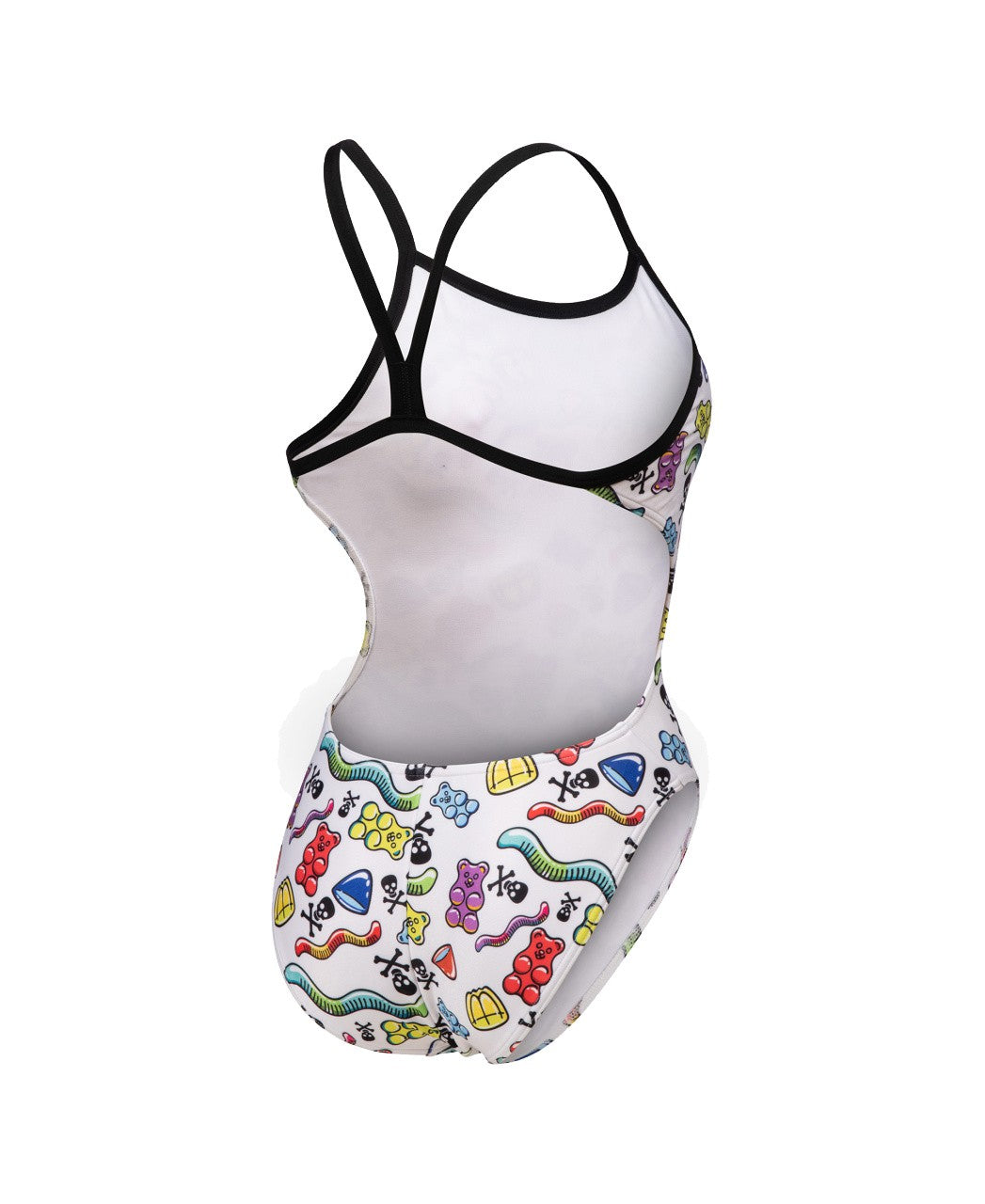 W Crazy Gummy Swimsuit Challenge Back black/white-mult