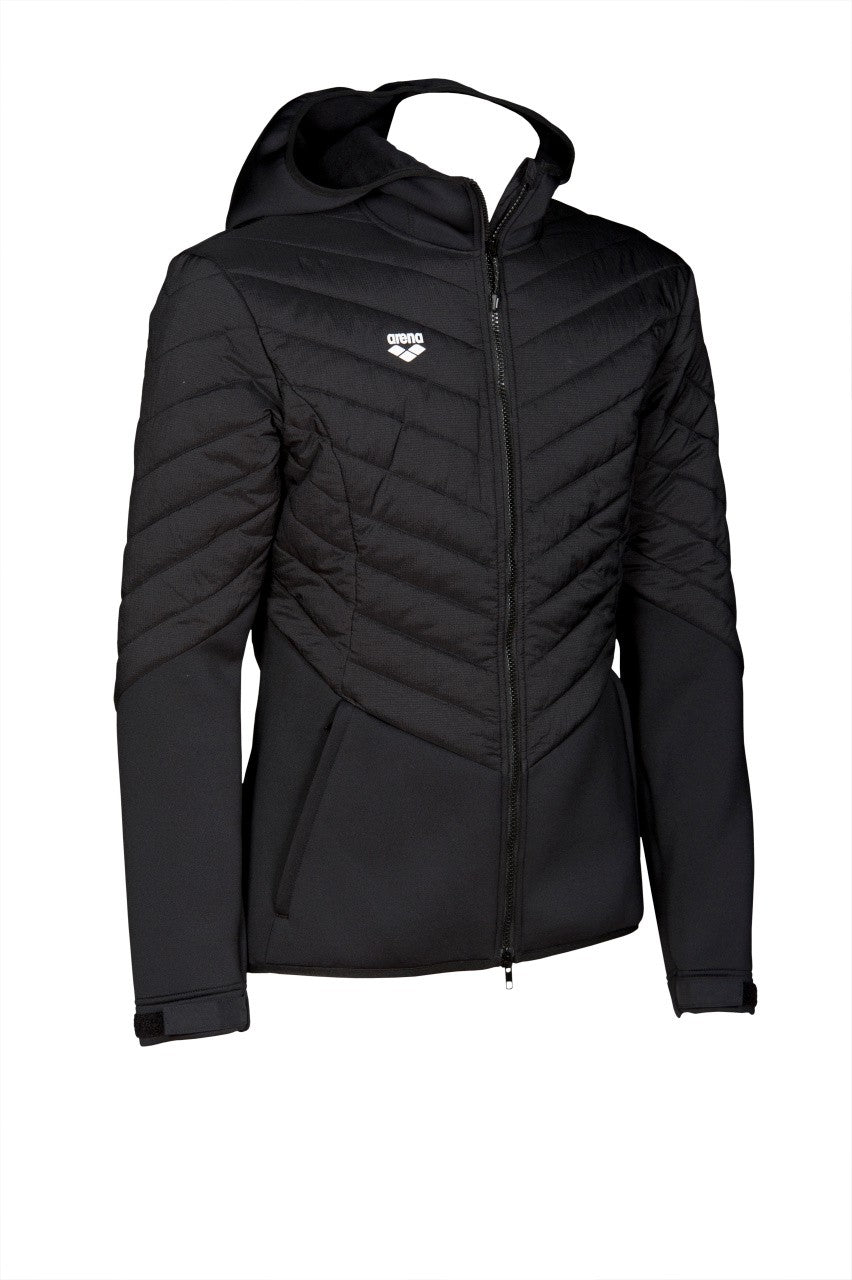 M Hooded FZ Half-Quilted Jacket black