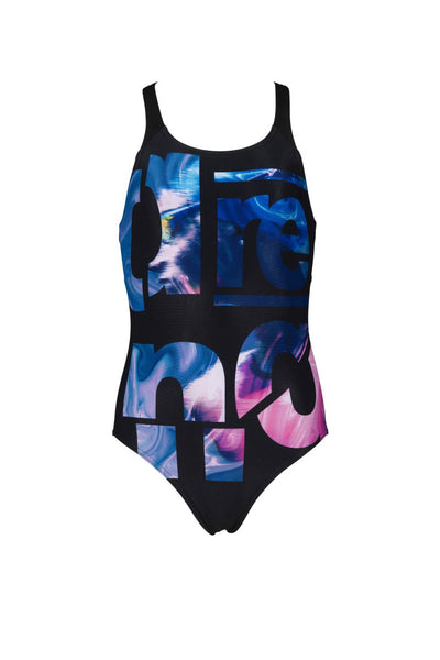 G Distorted Image Jr Swim Pro One Piece L black-multi