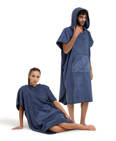 Hooded Poncho greyblue