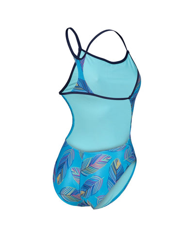 W Falling Leaves Swimsuit Booster Back neonblue/multi